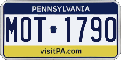 PA license plate MOT1790