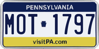 PA license plate MOT1797