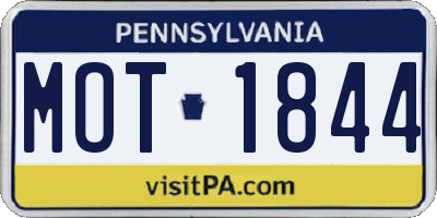 PA license plate MOT1844