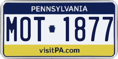 PA license plate MOT1877