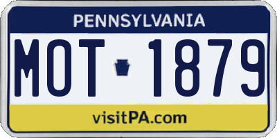 PA license plate MOT1879
