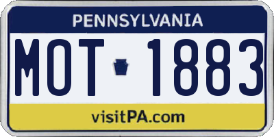 PA license plate MOT1883