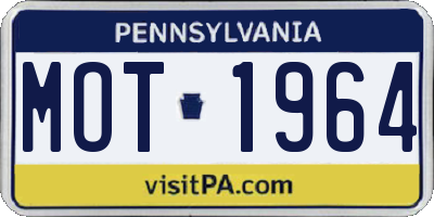PA license plate MOT1964