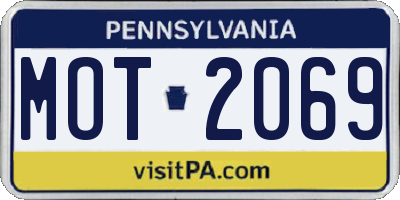 PA license plate MOT2069