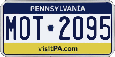 PA license plate MOT2095