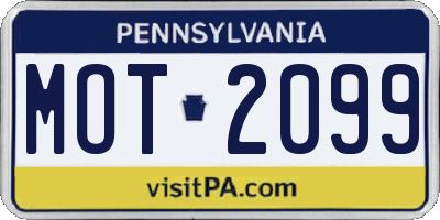 PA license plate MOT2099