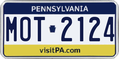 PA license plate MOT2124