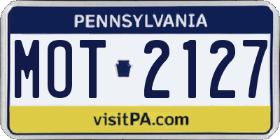 PA license plate MOT2127