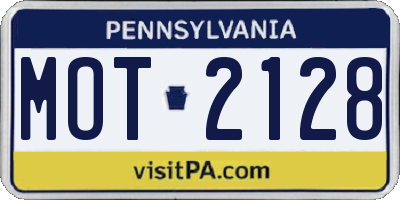 PA license plate MOT2128