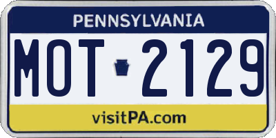 PA license plate MOT2129