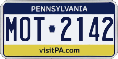 PA license plate MOT2142