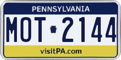 PA license plate MOT2144