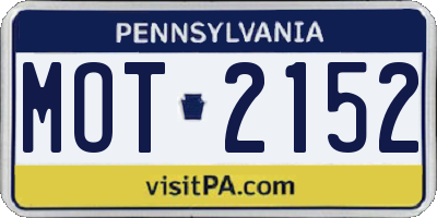 PA license plate MOT2152