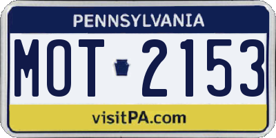 PA license plate MOT2153