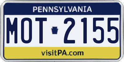 PA license plate MOT2155