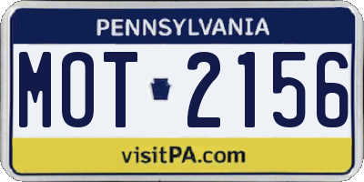 PA license plate MOT2156