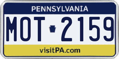 PA license plate MOT2159