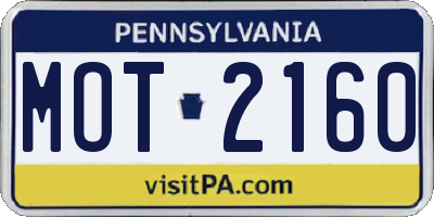 PA license plate MOT2160