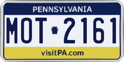 PA license plate MOT2161