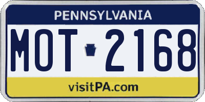 PA license plate MOT2168