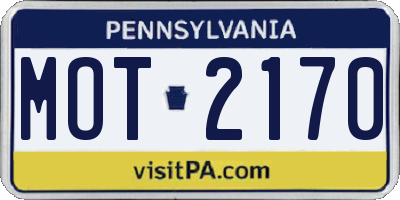 PA license plate MOT2170