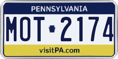 PA license plate MOT2174