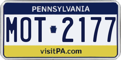 PA license plate MOT2177