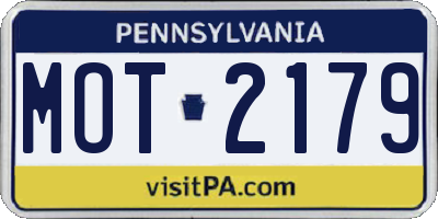 PA license plate MOT2179