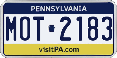 PA license plate MOT2183