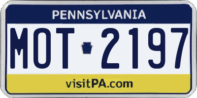 PA license plate MOT2197
