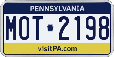 PA license plate MOT2198