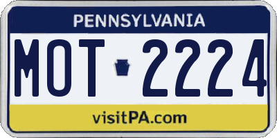 PA license plate MOT2224