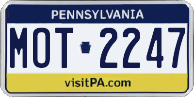PA license plate MOT2247