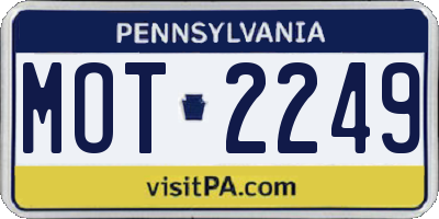 PA license plate MOT2249