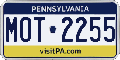 PA license plate MOT2255