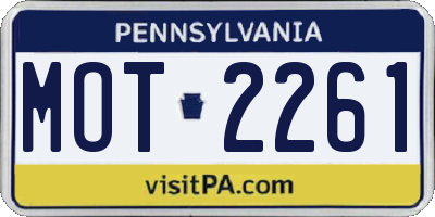 PA license plate MOT2261
