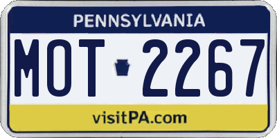 PA license plate MOT2267