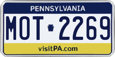 PA license plate MOT2269