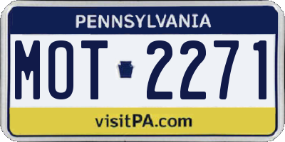 PA license plate MOT2271