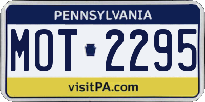 PA license plate MOT2295
