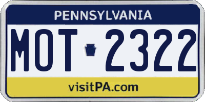 PA license plate MOT2322