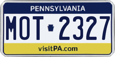 PA license plate MOT2327