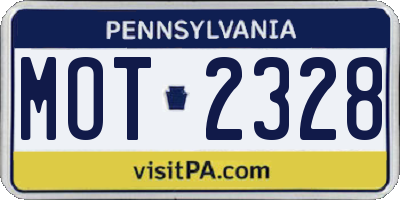 PA license plate MOT2328