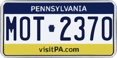PA license plate MOT2370