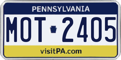 PA license plate MOT2405