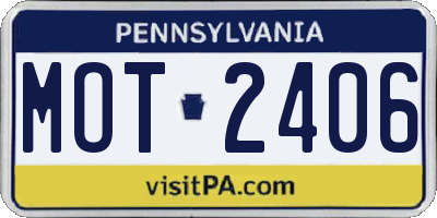PA license plate MOT2406