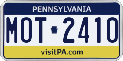 PA license plate MOT2410