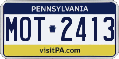 PA license plate MOT2413