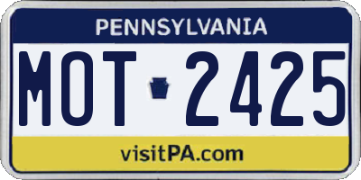 PA license plate MOT2425