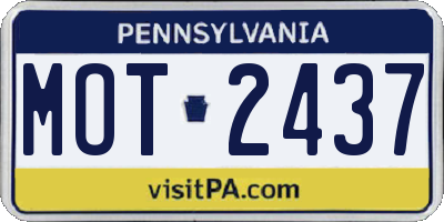 PA license plate MOT2437